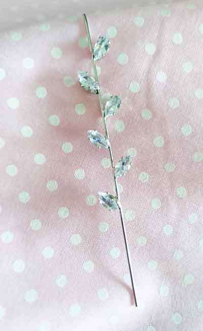 Evelia Earrings, Ear Piece, Nickel, Clear Rhinestones, See Example Photo How To Wear, 73mm, 1pc