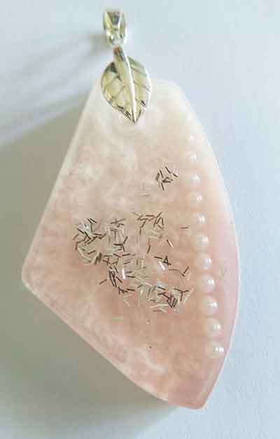 Pendant, Pink And White, 67mm x 42mm, Handmade Resin Product, Unique, 1pc