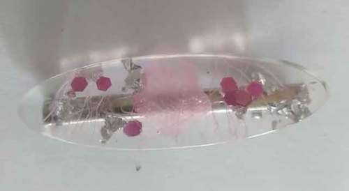 Hair Clips, Pink, Oval, Size 67mm x 21mm, Resin Product, Handmade, Unique