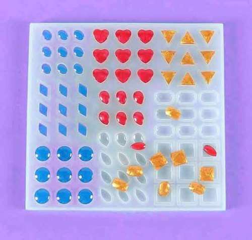 Silicon Moulds, Earring Mould, 13,5cm x 13cm x 0,7cm, 1pc