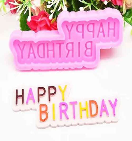 Silicon Moulds, Happy Birthday, 10,2cm x 4cm, 1pc