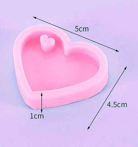 Silicon Moulds, Heart, Can Be Used As Pendant Or Key-Ring, 5cm x 4,5cm, 1pc