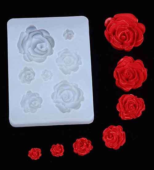 Silicon Moulds, Roses, 8cm x 6,1cm, 1pc