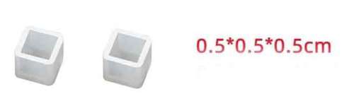 Silicon Moulds, Square Ear Stud Moulds, 0,5cm x 0,5cm, 2pc