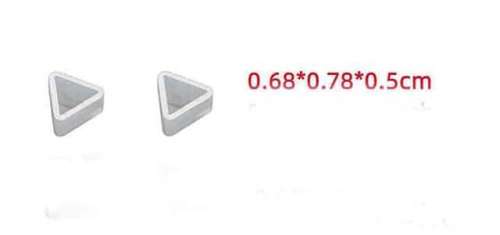 Silicon Moulds, Triangle Ear Stud Moulds, 0,68cm x 0,78cm x 0,5cm, 2pc