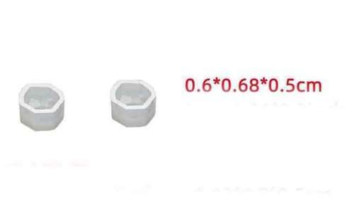 Silicon Moulds, Oblong Ear Stud Moulds, 0,6cm x 0,68cm x 0,5cm, 2pc