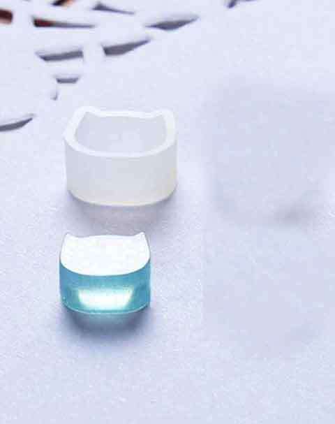 Silicon Moulds, Cat Face Shape Ear Stud Moulds, 0,83cm x 0,7cm x 0,5cm, 2pc