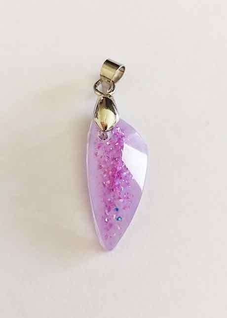Pendant, Purple, 24mm x 11mm, Handmade Resin Product, Unique, 1pc