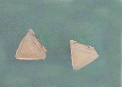Earrings, Light Yellow, Triangle, Studs, 7mm Diameter, Handmade Resin Product, Unique