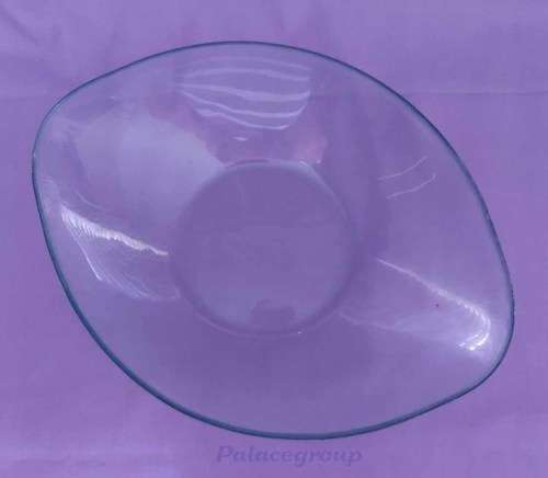 Oval Salad / Serving Dish / Bowl, Clear Glass, Orange Peel Texture, 1pc