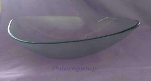 Oval Salad / Serving Dish / Bowl, Clear Glass, Orange Peel Texture, 1pc