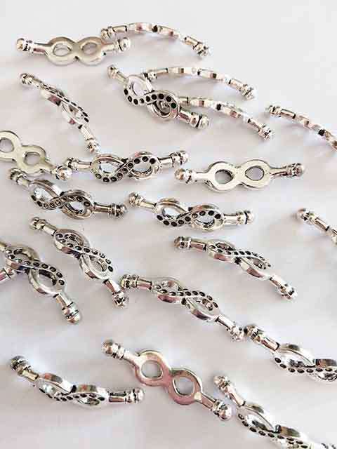 Findings, Connectors, Metal, Nickel, 33mm x 8mm, 2pc