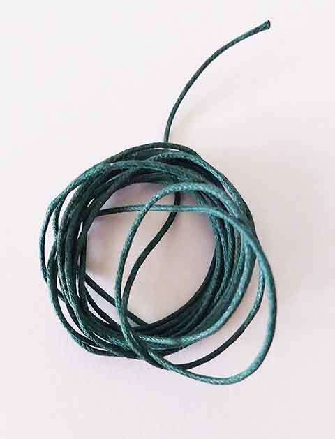 Stringing Material, Wax Cord, Dark Green, 1.5 Meter, 1mm Thickness, 1pc