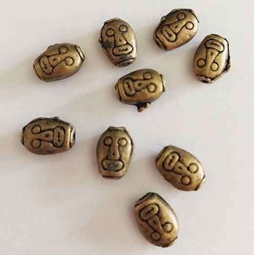 Metal Beads, Metal, Bronze,8mm x 6mm, 10 pc