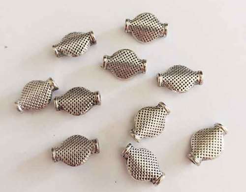 Metal Beads, Metal, Nickel, 12mm x 8mm, 10 pc