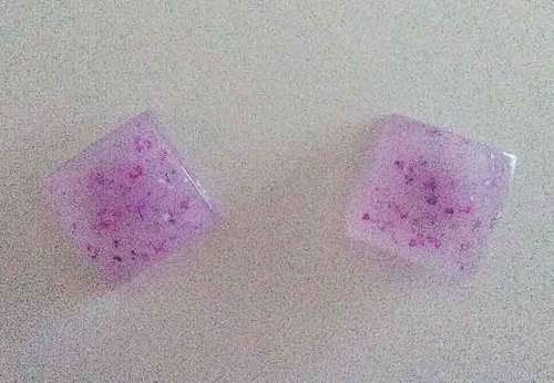 Earrings, Square, Purple, Stud, 10mm, Handmade, Art Resin Product, Unique