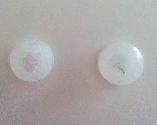 Earrings, Round, White, Stud, 10mm, Handmade, Art Resin Product, Unique