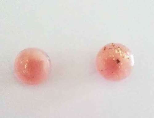 Earrings, Round, Burnt Orange, Stud, 10mm, Handmade, Art Resin Product, Unique