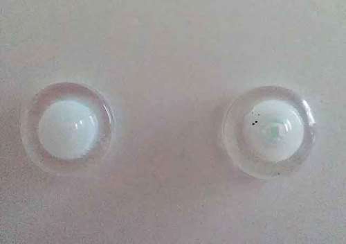 Earrings, Round, White With Clear Border, Stud, 10mm, Handmade, Art Resin Product, Unique