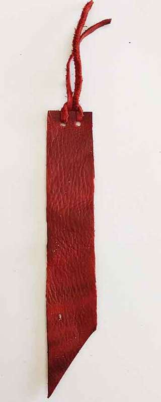 Bookmarks, Red Leather, 16cm, Handmade Leather Product, Unique, 1pc