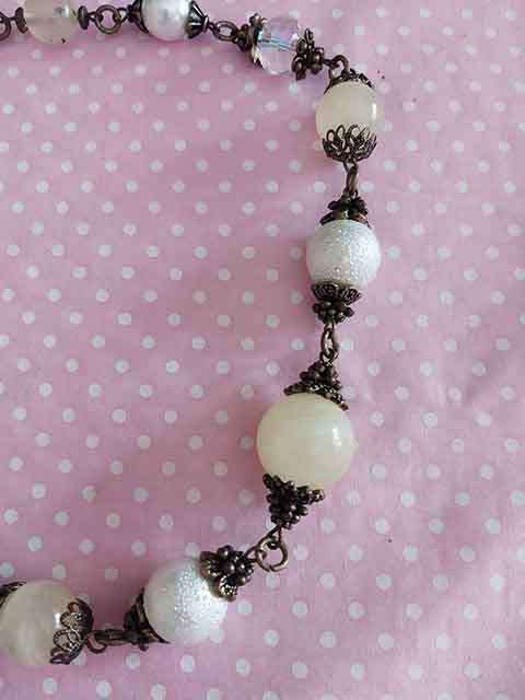 Simone Necklace, Shades Of Yellow Semi-Precious Beads + White Glass Pearls, Toggle Clasp, 52cm