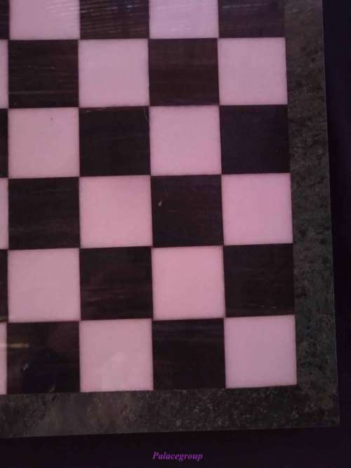 Marble Chess Set With Marble Pieces, Good Condition, Size - 410mm x 410mm x 15mm, King - 85mm