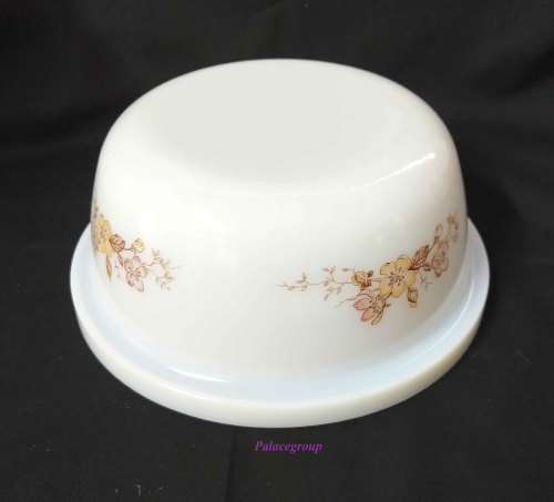 Baking Dish, Milk White With Flower Pattern, 225mm x 100mm, 1pc