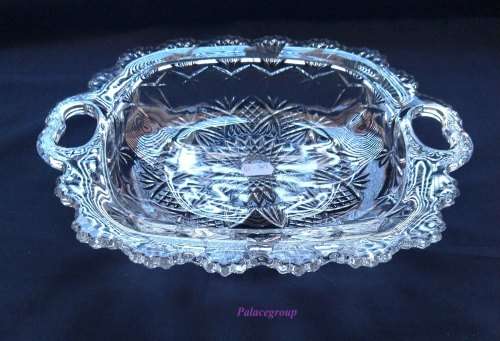 1 x Clear Glass Condiment Bowl, 235mm x 270mm x 45mm, See Photos For Info, 1 Lot