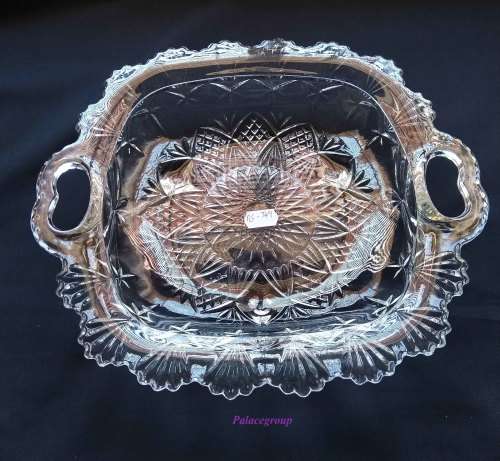 1 x Clear Glass Condiment Bowl, 235mm x 270mm x 45mm, See Photos For Info, 1 Lot