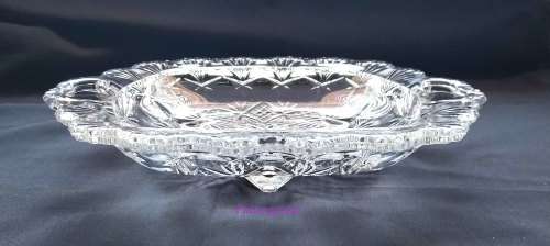 1 x Clear Glass Condiment Bowl, 235mm x 270mm x 45mm, See Photos For Info, 1 Lot