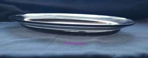 1 x Meat Platter, Smoked Glass, 355mm x 230mm x 35mm, See Photos For Info, 1 pc