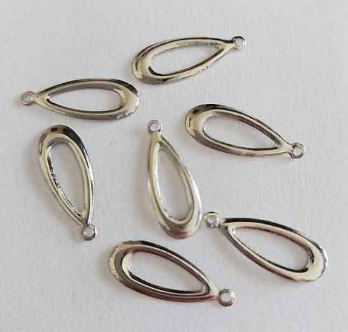 Charms, Teardrop, Metal, Nickel, 17mm x 7mm, 5pc