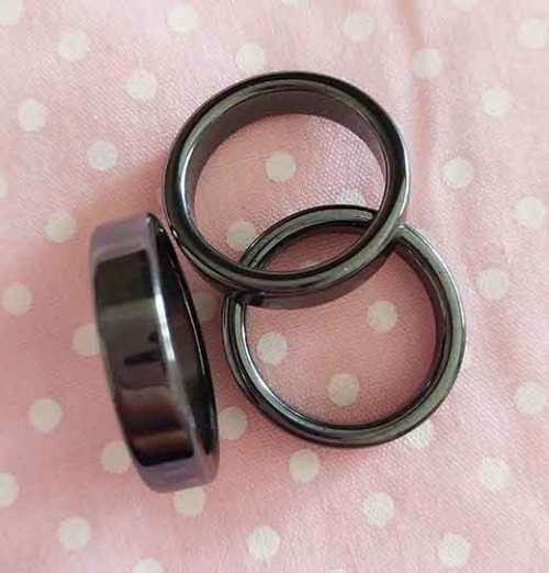 Simone Ring, Hematite (Black) Ring, 5mm Wide, 21.08mm Inside Diameter, Size - 11, 1pc