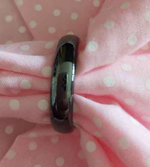 Simone Ring, Hematite (Black) Ring, 5mm Wide, 21.08mm Inside Diameter, Size - 11, 1pc