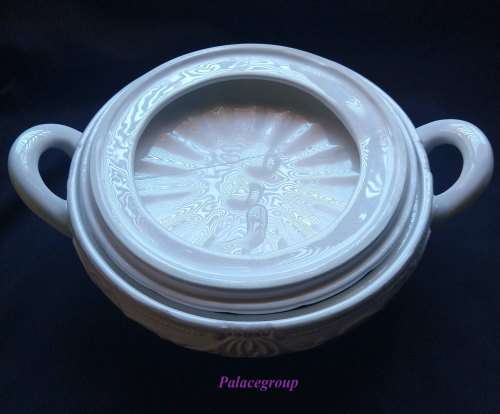 Serving Dish With Lid, White, Ceramic, Top Diameter 240mm - Height 90mm, 1pc