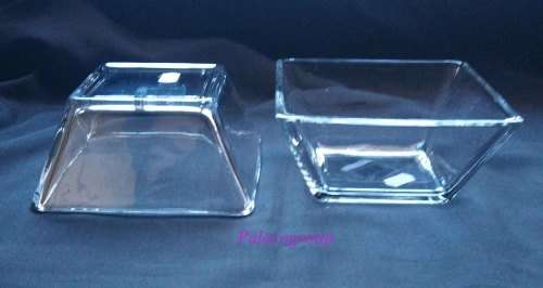 Condiment / Sweet Bowl, Crisa, Clear Solid Glass,  Size - 140 x 140 x 60mm, 1 Set