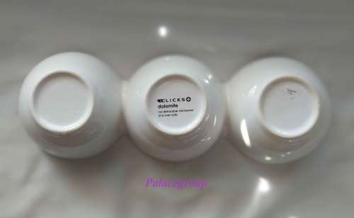 White Dolomite Three in One Condiment Bowl, 1pc