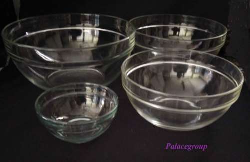 Arcoroc clear glass mixing/salad bowls, round, 4pc