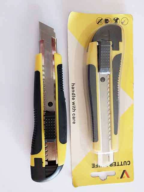 Craft / Cutter Knife, Retractable Blade, Yellow, 17cm, 1pc