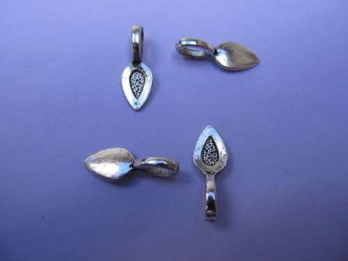 Pendant Bails, Metal, Nickel, (Attach With Glue), 21mm, 4pc