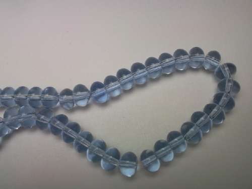 Glass Beads, Plain, Rondelle, Blue, 6mm x 8mm, ±40pc