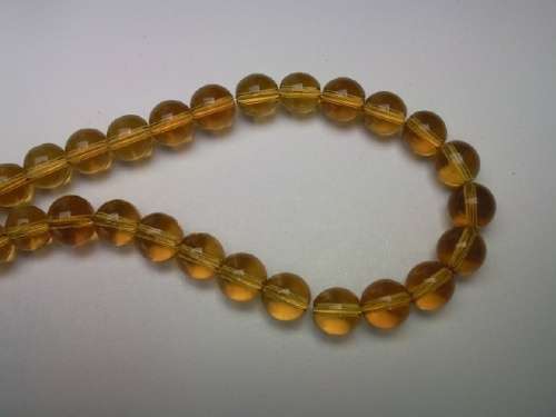 Glass Beads, Plain, Round, Brown, 8mm, ±35pc