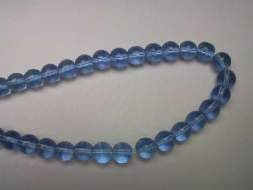 Glass Beads, Plain, Round, Blue, 8mm, ±35pc