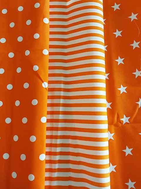 Fabric Squares, Orange, 35x35cm, Cotton Blend For Patchwork/Applique, 3pc