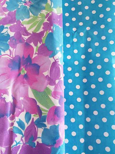 Fabric Squares, Blue/Purple, 35x35cm, Cotton Blend For Patchwork/Applique, 2pc