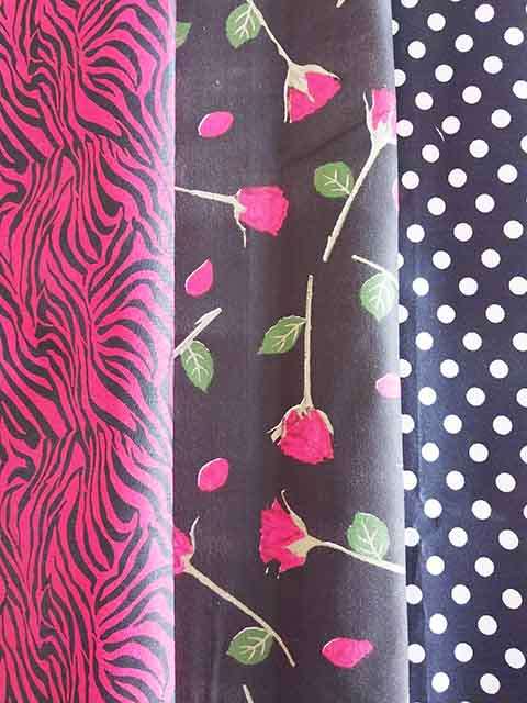 Fabric Squares, Red / Black, 35x35cm, Cotton Blend For Patchwork/Applique, 3pc