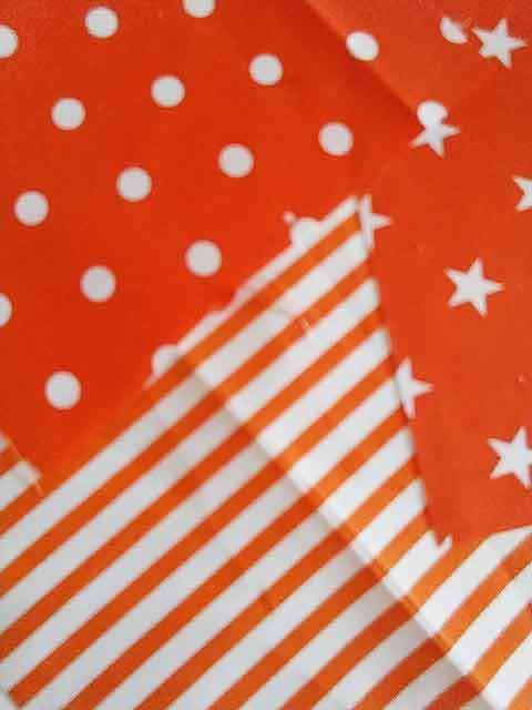 Fabric Squares, Orange, 19cmx19cm, Cotton Blend For Patchwork/Applique, 3pc