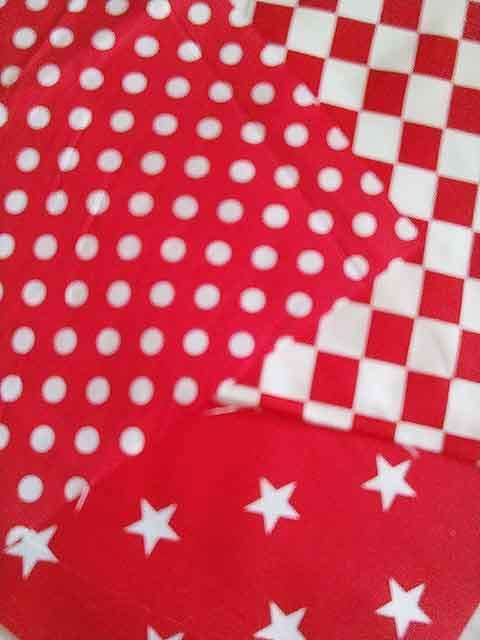 Fabric Squares, Red, 19cmx19cm, Cotton Blend For Patchwork/Applique, 3pc