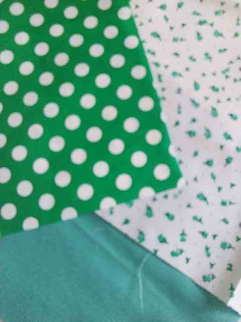 Fabric Squares, Green/Blue, 19cmx19cm, Cotton Blend For Patchwork/Applique, 3pc