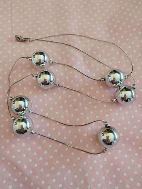Mistique Necklace, Nickel Balls On Nickel Chain, Lobster Clasp, 88cm, 1pc